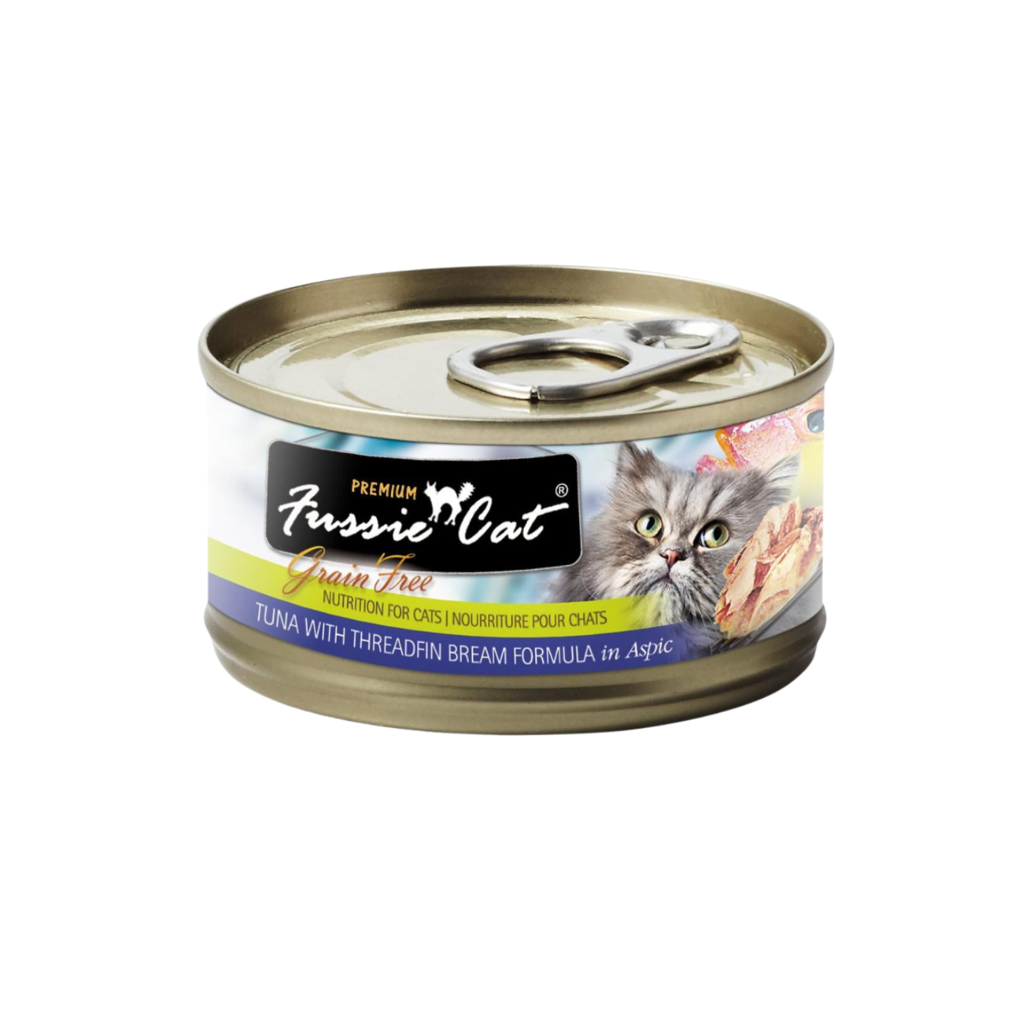 [24 Cans] Fussie Cat Black Label Tuna with Threadfin Bream in Aspic 80g